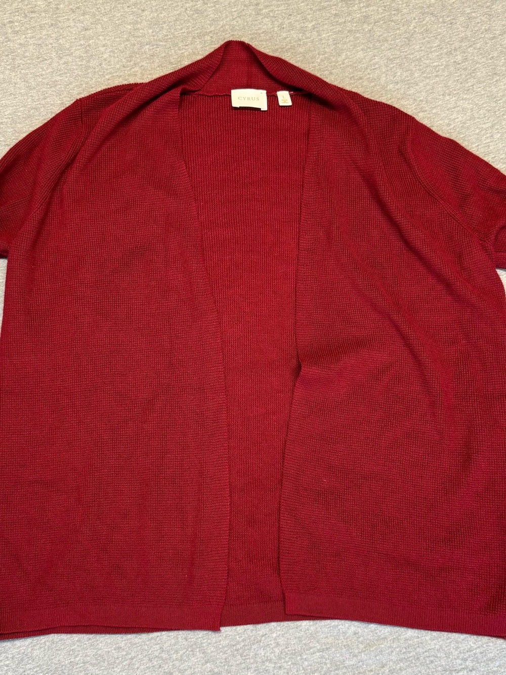 Cyrus Deep Red Open-Front Women's Cardigan